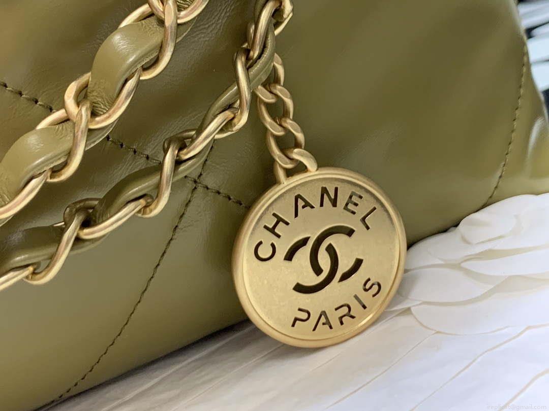 Chanel 22 AS3260 Small Handbag Shiny Calfskin Lemon Yellow
