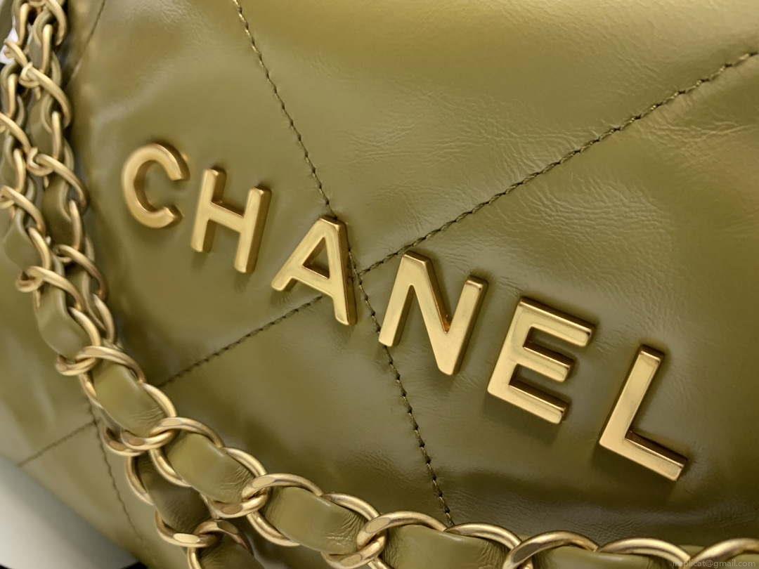 Chanel 22 AS3260 Small Handbag Shiny Calfskin Lemon Yellow
