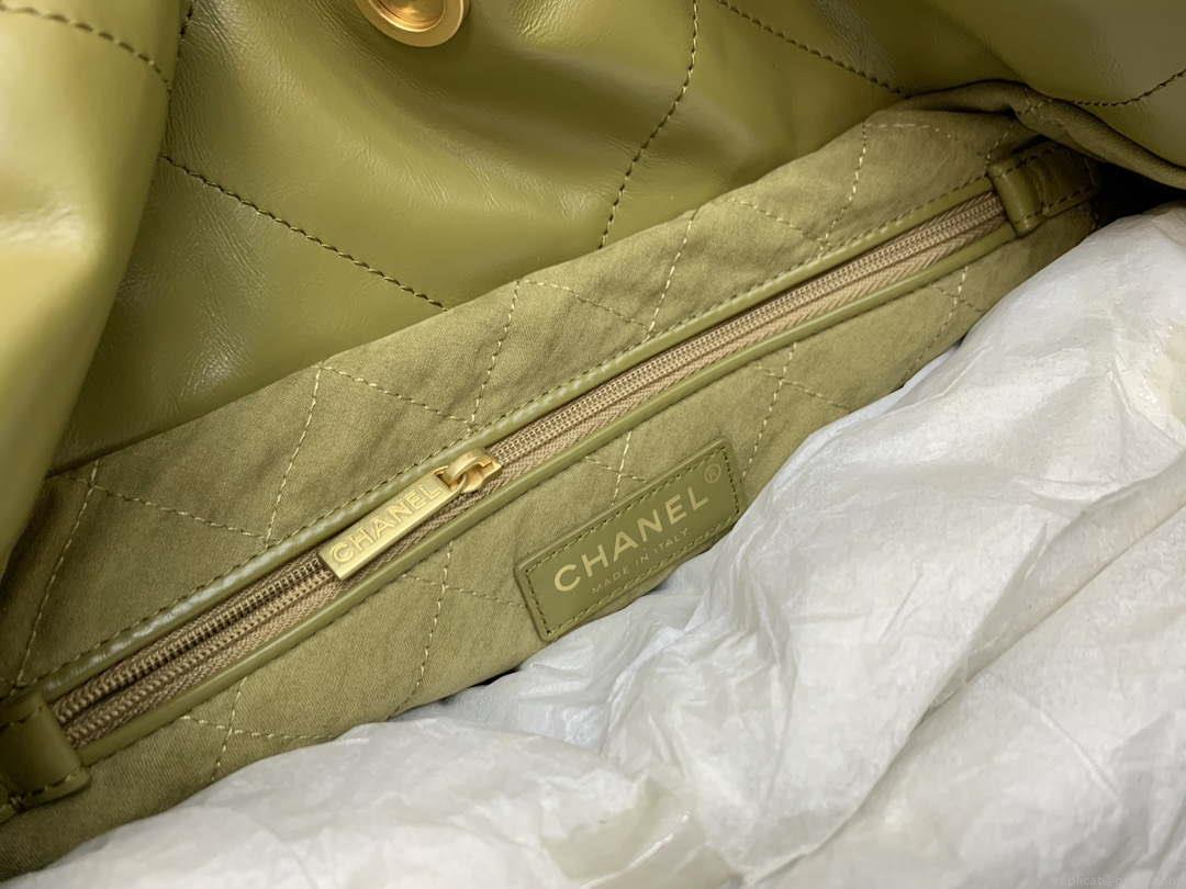 Chanel 22 AS3260 Small Handbag Shiny Calfskin Lemon Yellow