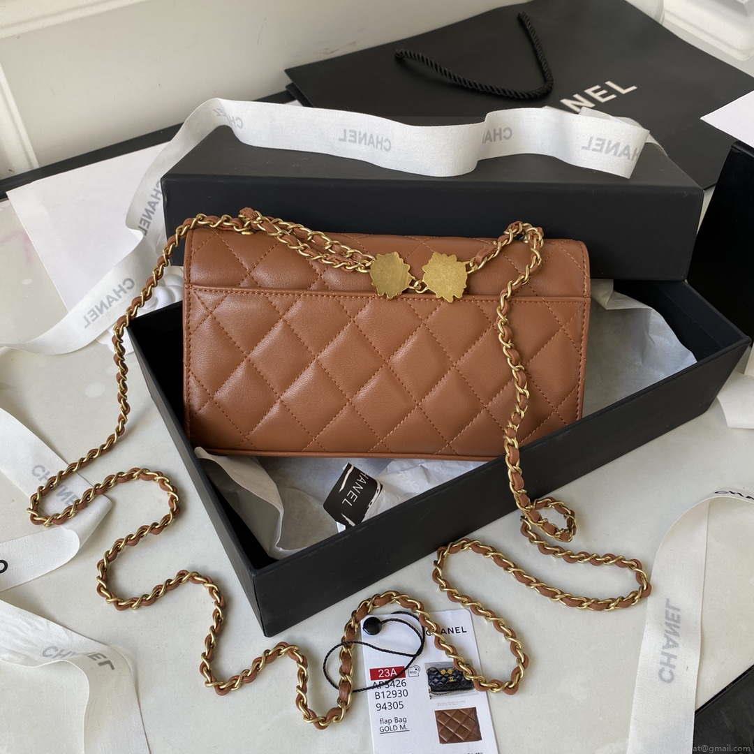 Chanel AP3426 Woc Mini Flap Bag Lambskin 17cm Brown