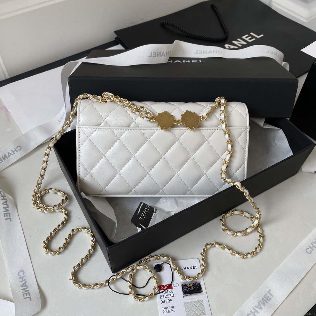 Chanel AP3426 Woc Mini Flap Bag Lambskin 17cm White