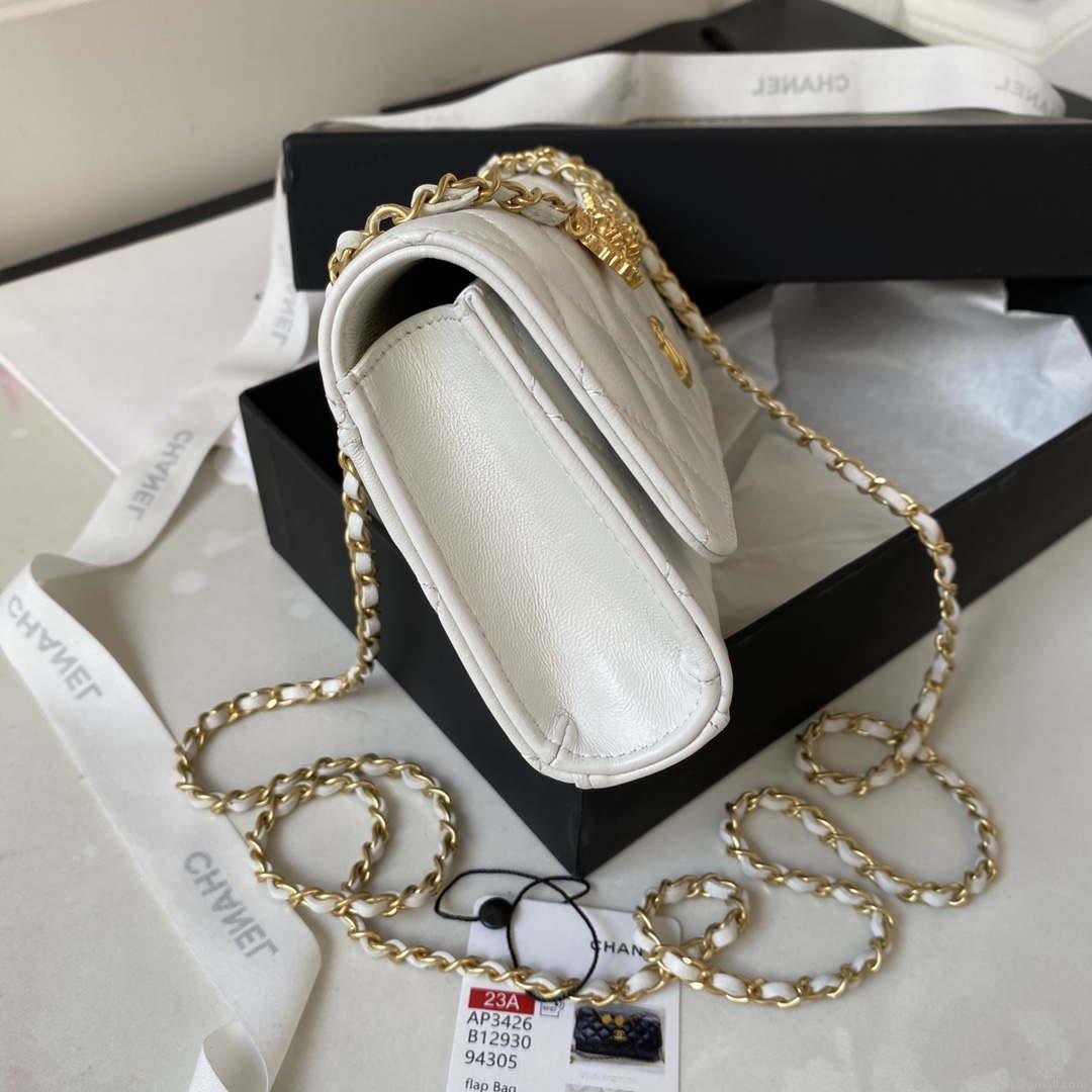 Chanel AP3426 Woc Mini Flap Bag Lambskin 17cm White
