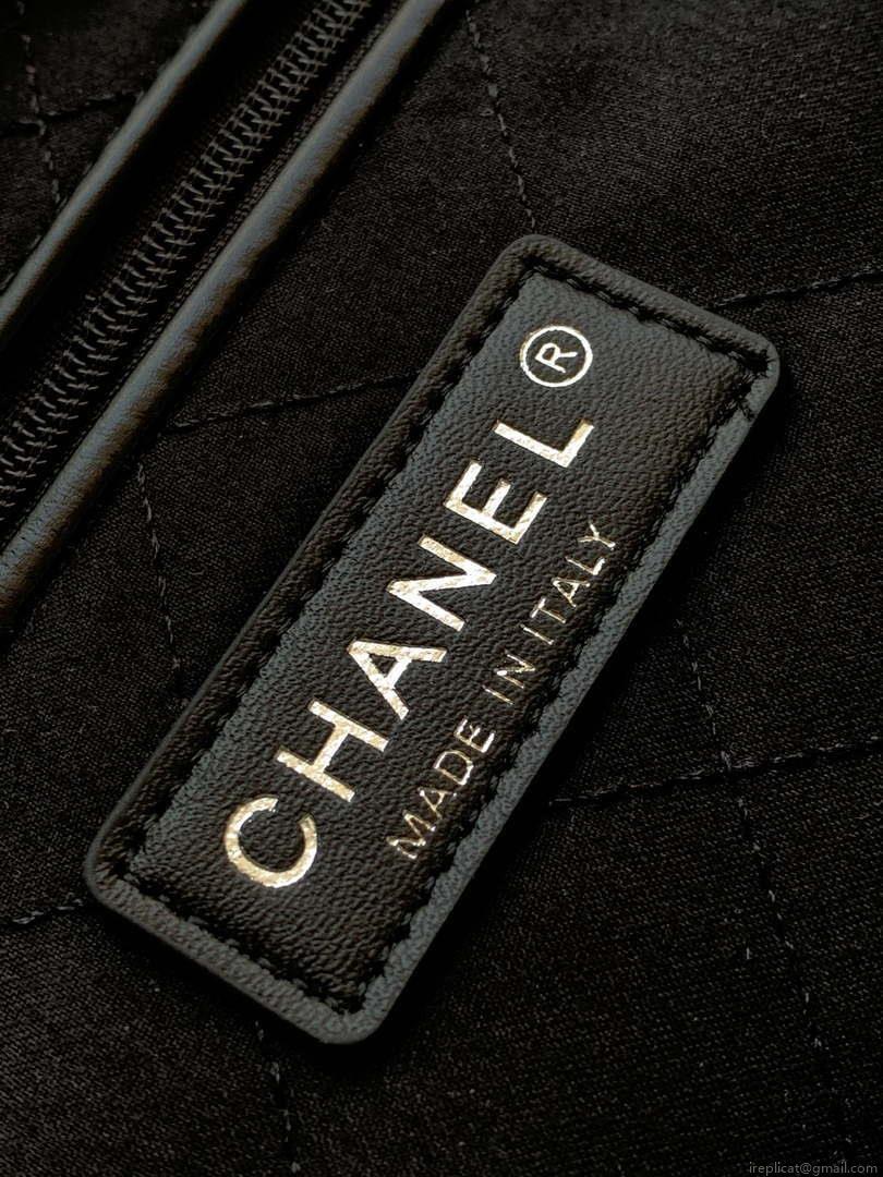 Chanel 22 Backpack AS3859 Shiny Silver Calfskin With Sliver Logo