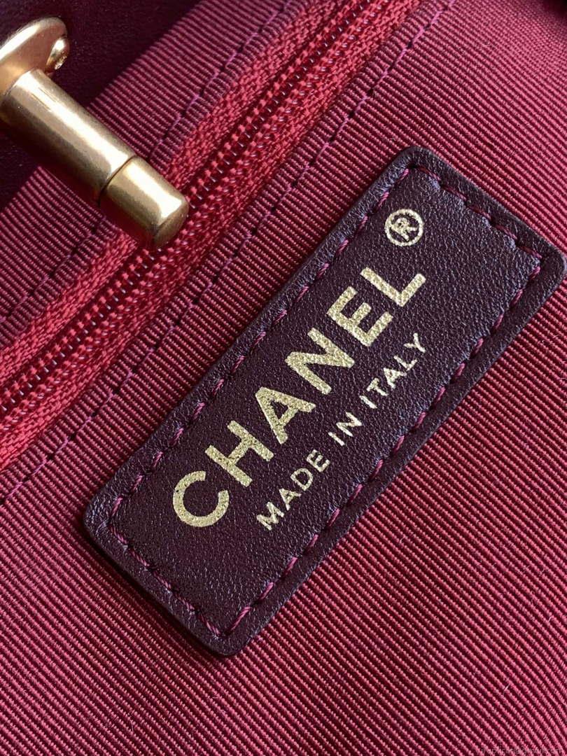 Chanel AS3947 Small Backpack Wool Tweed, Lambski & Gold-Tone Metal Orange