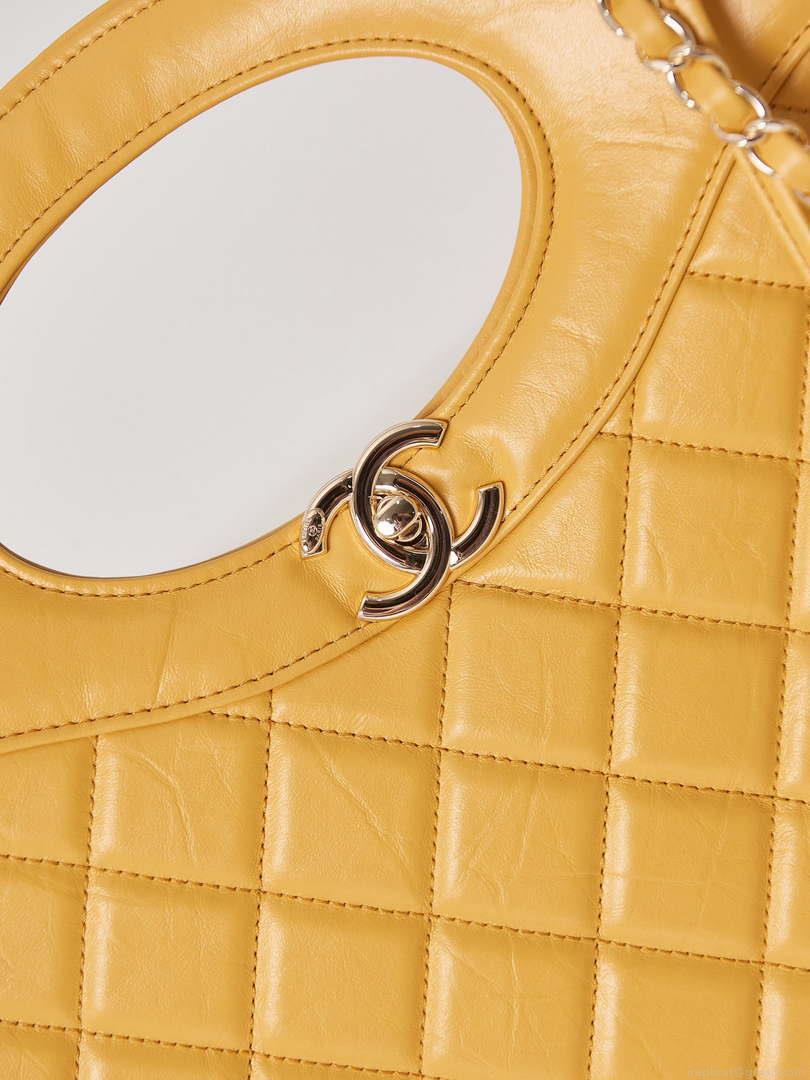 Chanel AS1010 31 Larage Shopping Bag Shiny Lambskin Yellow