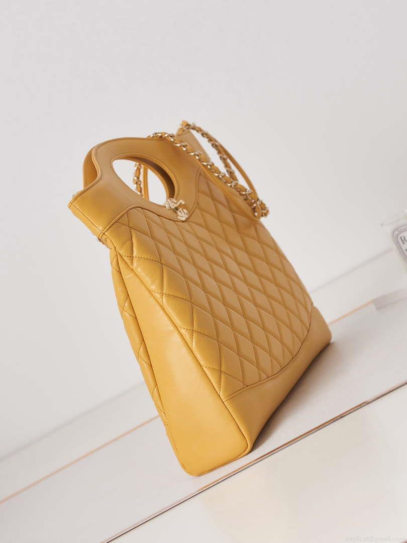 Chanel AS1010 31 Larage Shopping Bag Shiny Lambskin Yellow