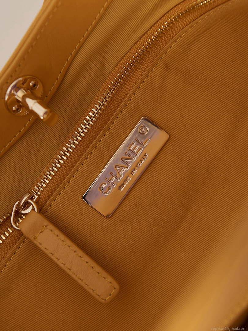 Chanel AS1010 31 Larage Shopping Bag Shiny Lambskin Yellow