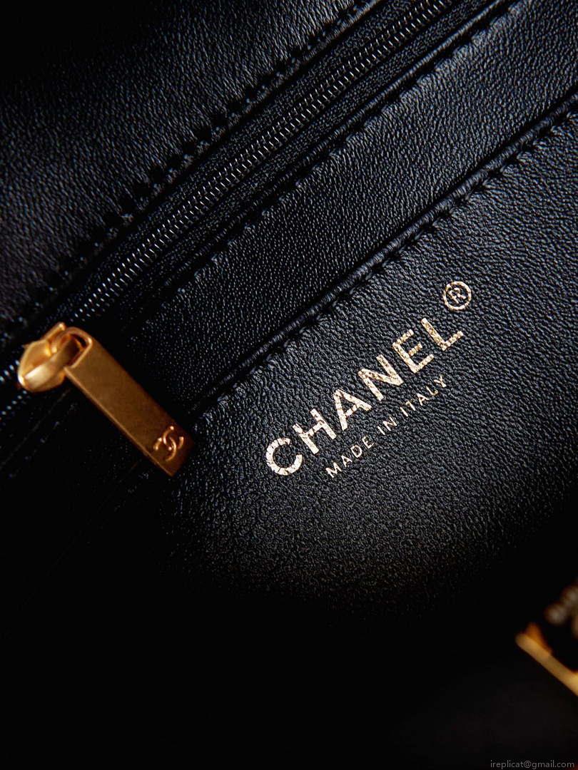 Chanel AS4232 Small Flap Bag With Top Handle Lambskin Black