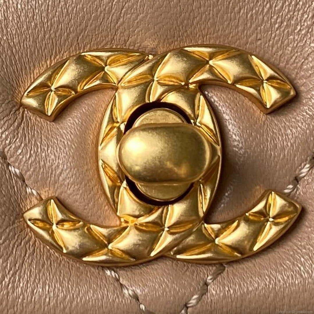 Chanel AS4274 Mini Flap Crossbody Bag Lambskin Apricot