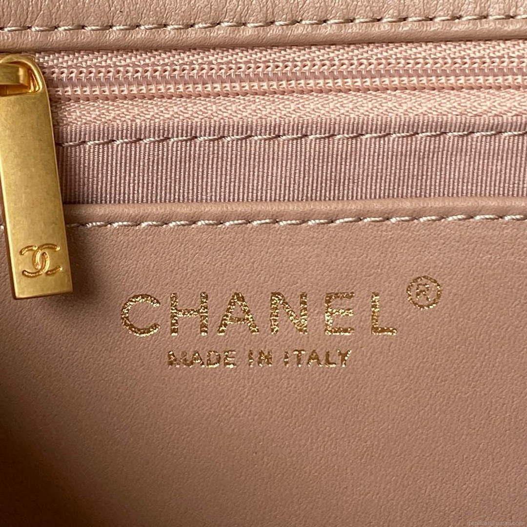 Chanel AS4274 Mini Flap Crossbody Bag Lambskin Apricot