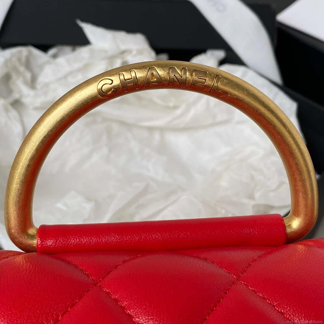 Chanel AP3485 Clutch With Chain Shiny Lambskin & Gold-Tone Metal Red