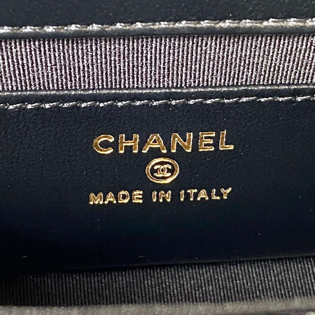 Chanel AP3485 Clutch With Chain Shiny Lambskin & Gold-Tone Metal Black