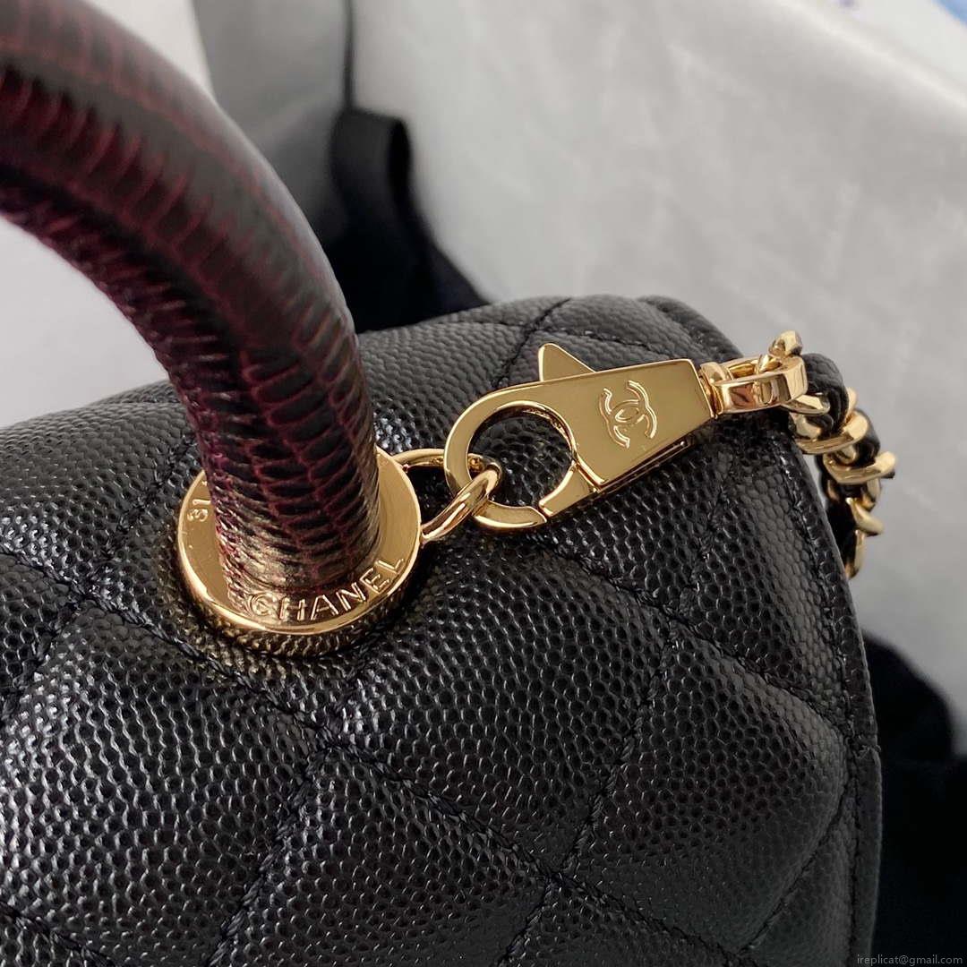 Chanel A92990 Medium Flap Bag With Top Handle Bag Black