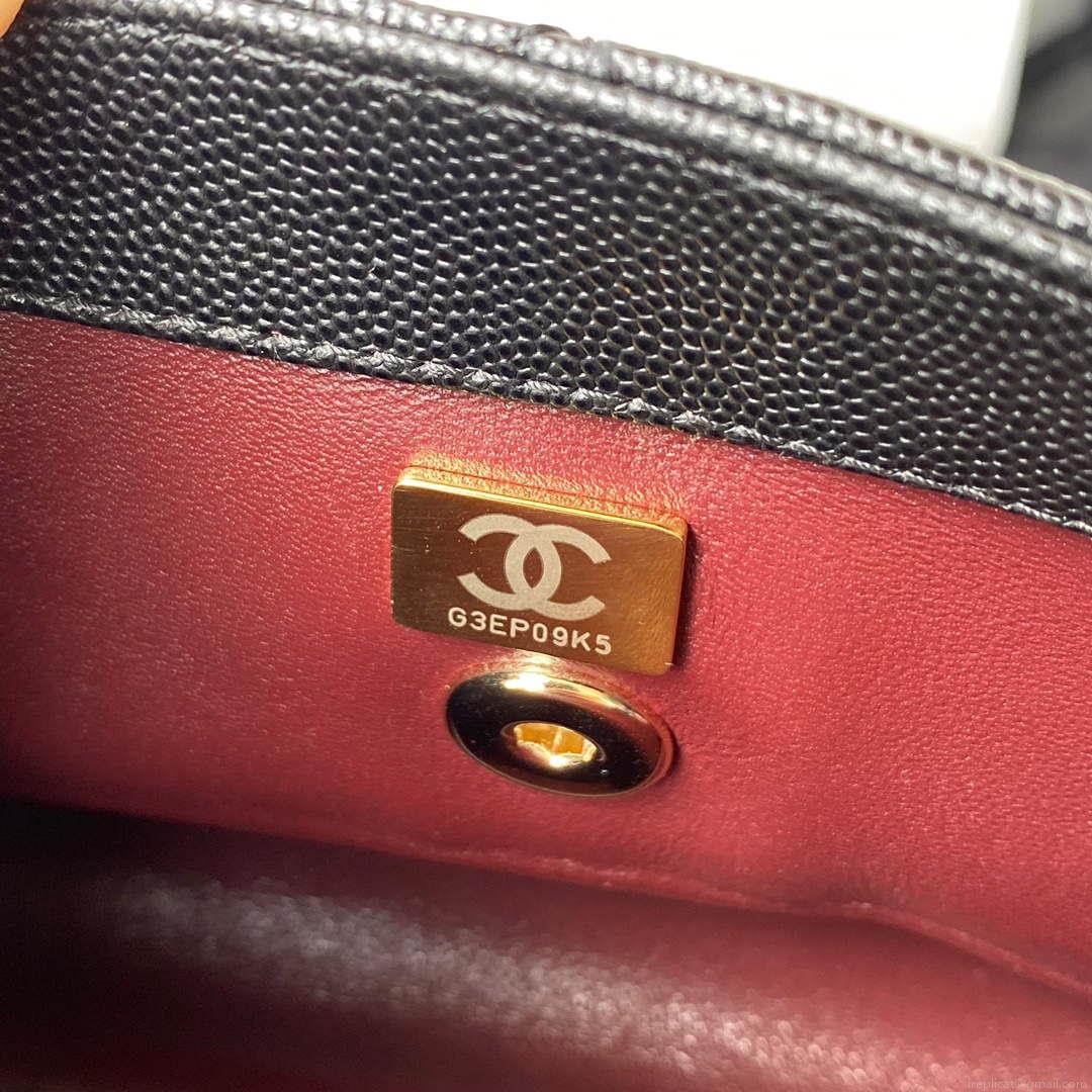 Chanel A92990 Medium Flap Bag With Top Handle Bag Black