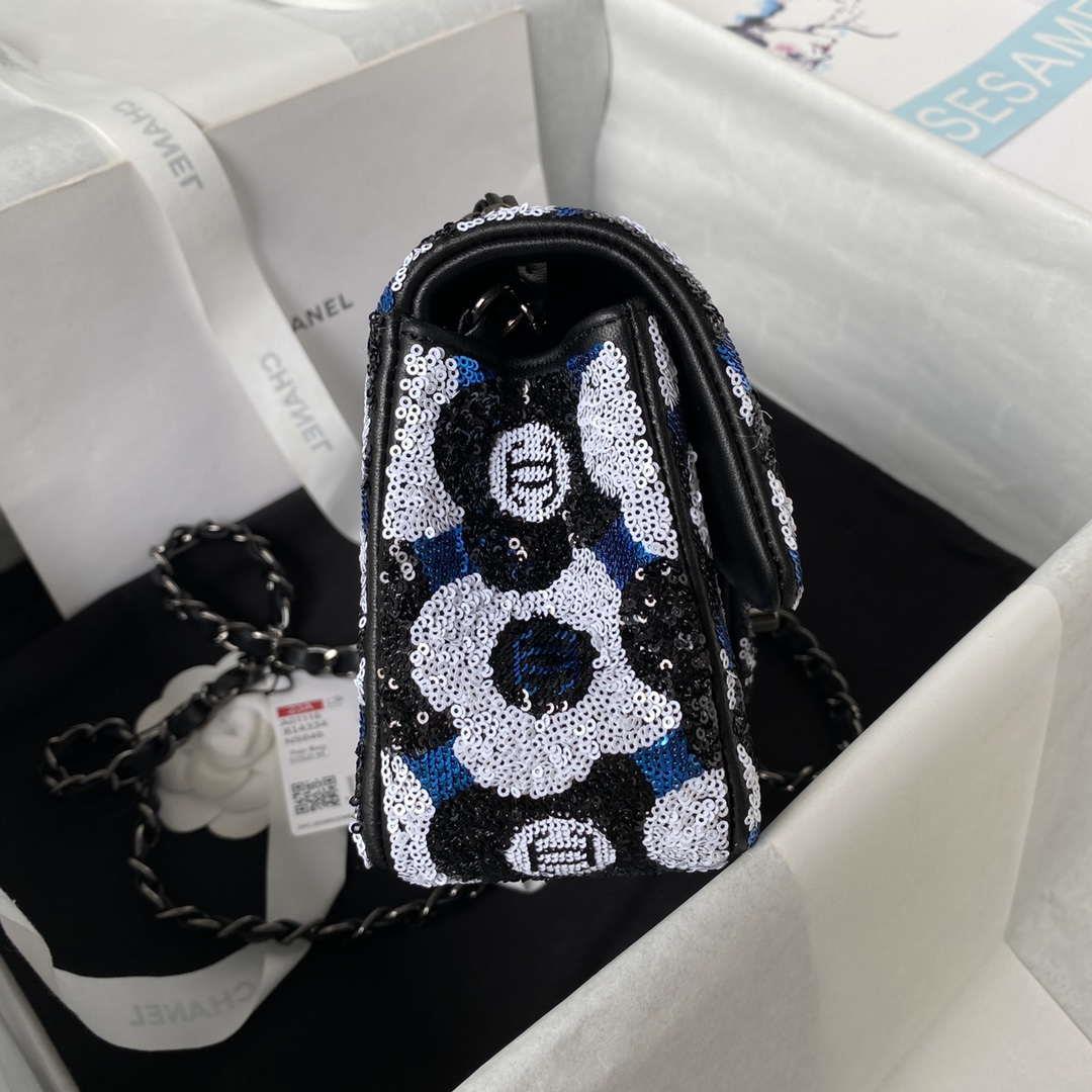 Chanel AS4418 Small Flap Bag Sequins & Ruthenium-Finish Metal
