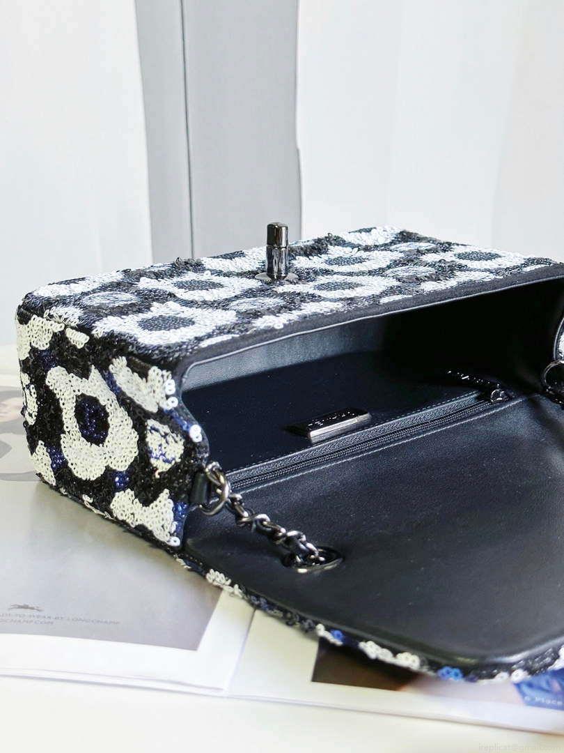 Chanel AS4419 Mini Flap Bag Sequins & Ruthenium-Finish Metal