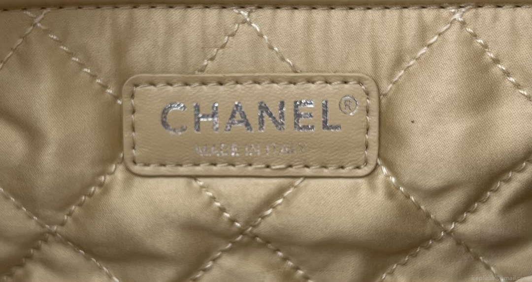 Chanel 22 Backpack AS3859 Shiny White Calfskin With Silver