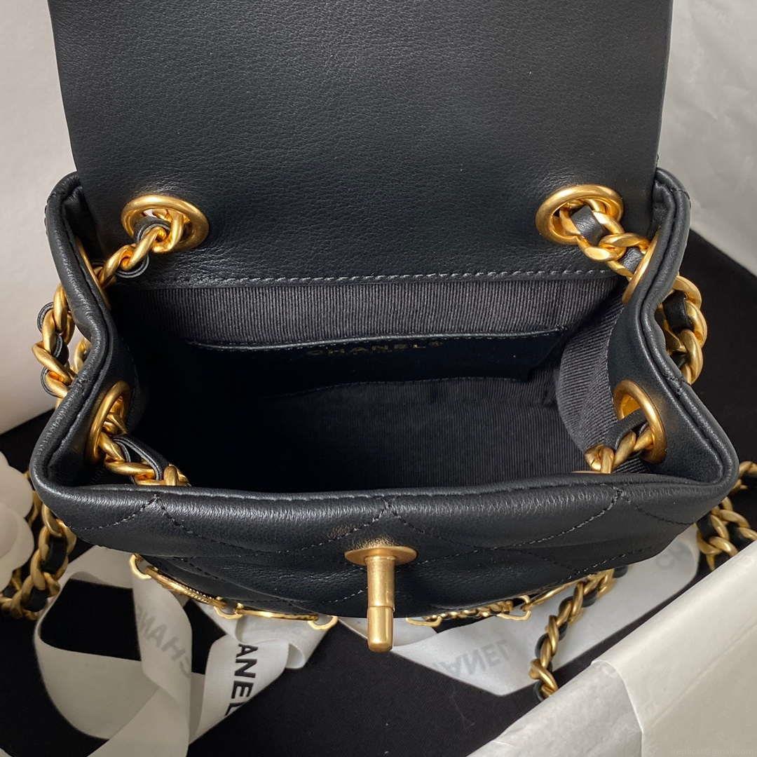 Chanel Small Backpack AS4275 Calfskin & Gold-Tone Metal Black