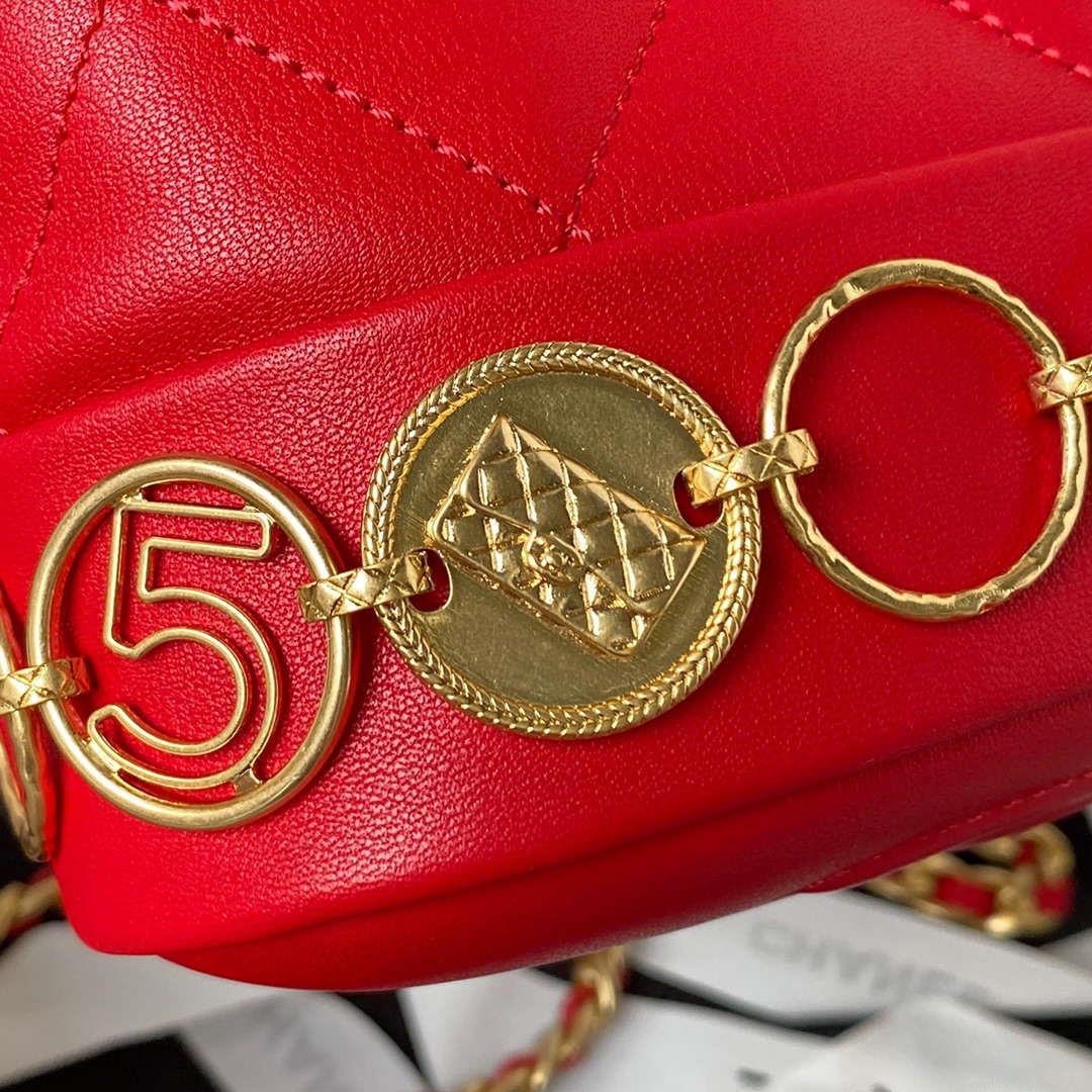 Chanel Small Backpack AS4275 Calfskin & Gold-Tone Metal Red
