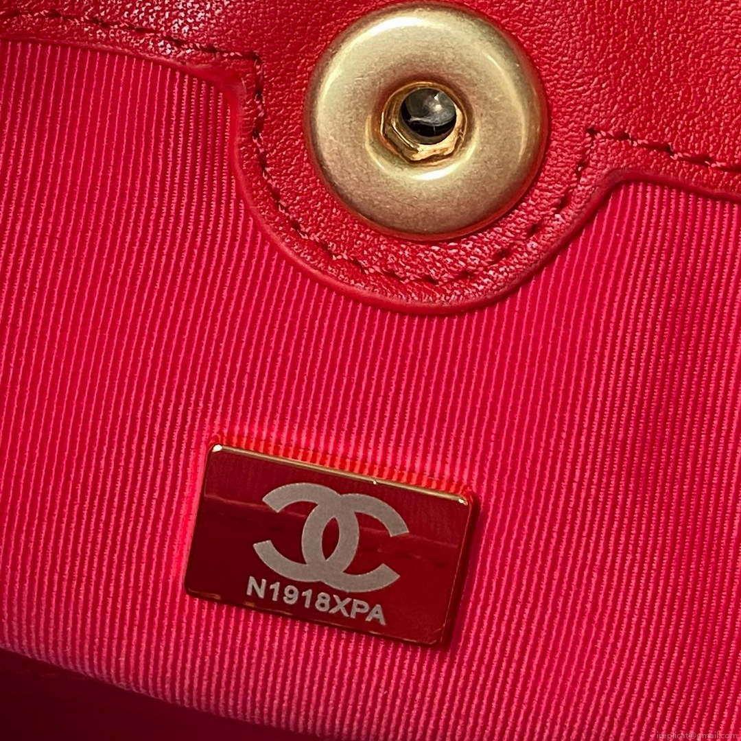 Chanel Small Backpack AS4275 Calfskin & Gold-Tone Metal Red