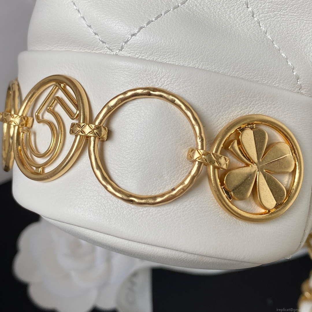 Chanel Small Backpack AS4275 Calfskin & Gold-Tone Metal White