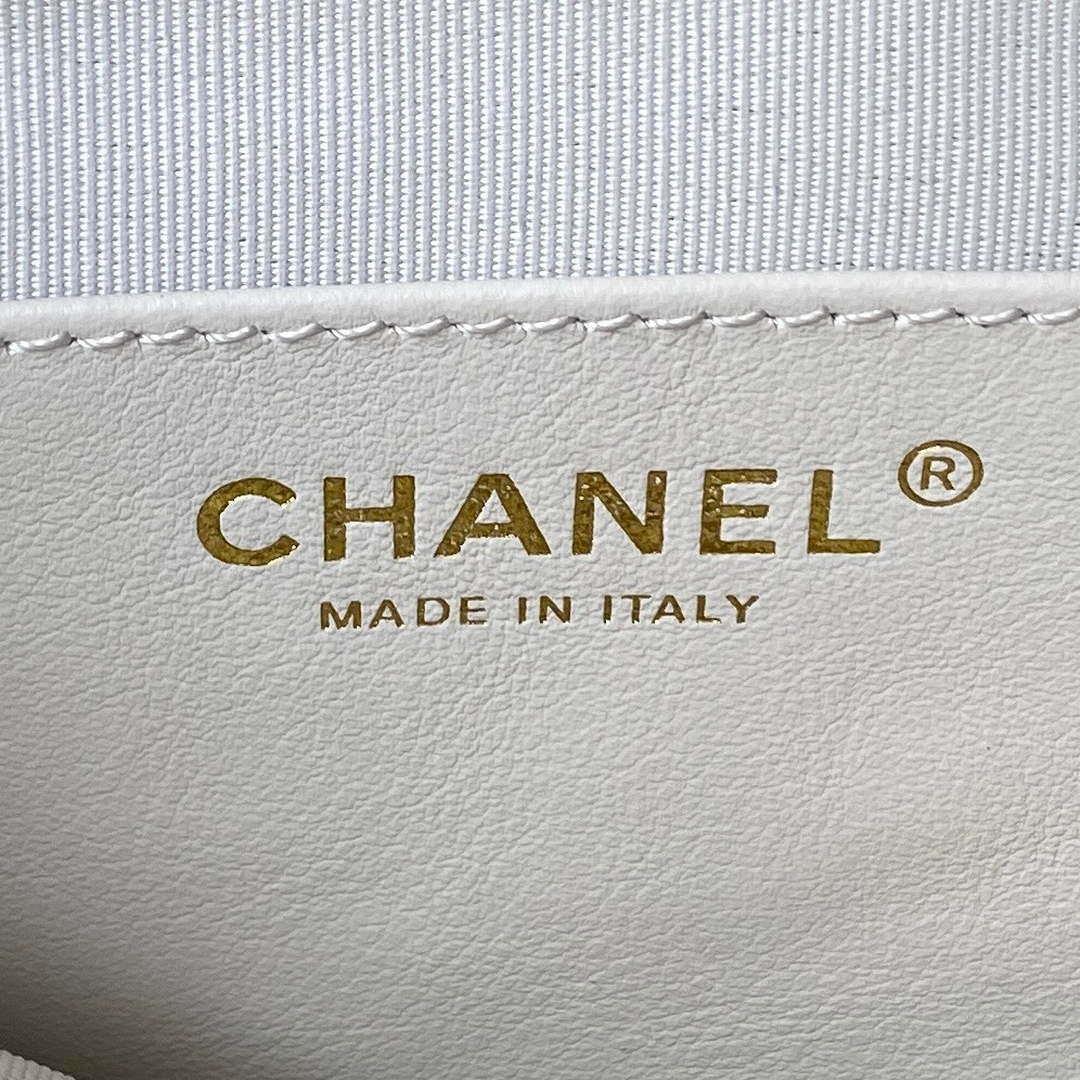 Chanel Small Backpack AS4275 Calfskin & Gold-Tone Metal White