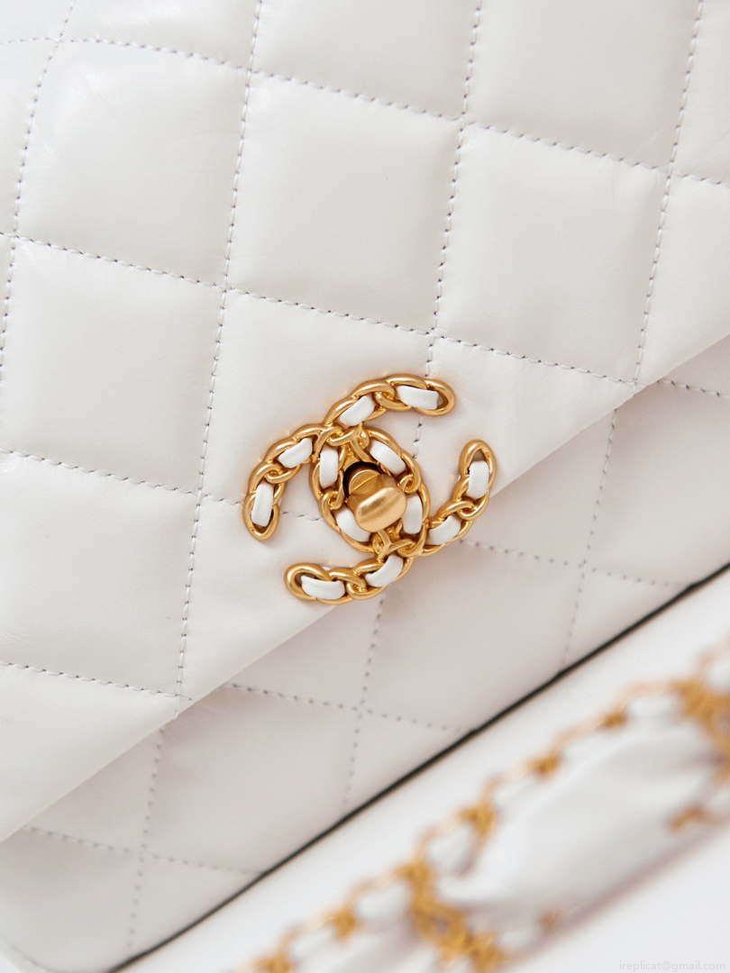 Chanel AS4423 Flap Lambskin bag White