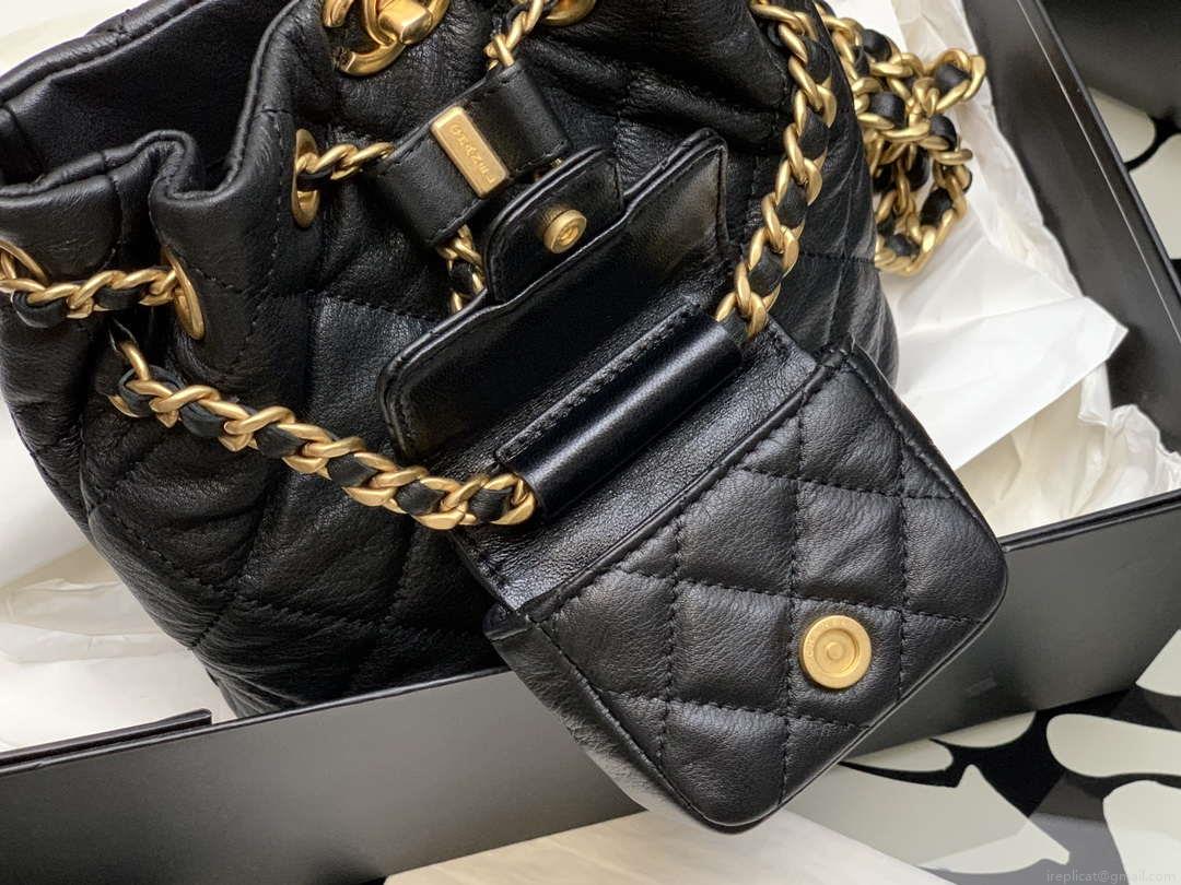 Chanel AS3947 Small Backpack Lambski & Gold-Tone Metal Black