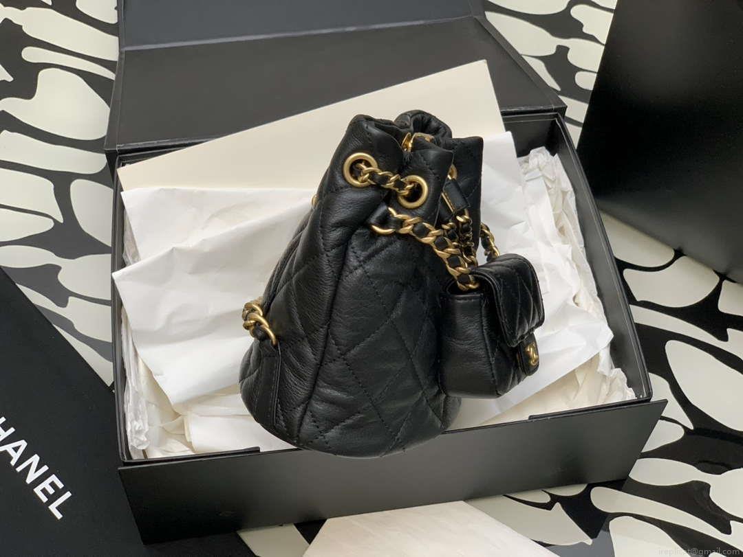 Chanel AS3947 Small Backpack Lambski & Gold-Tone Metal Black