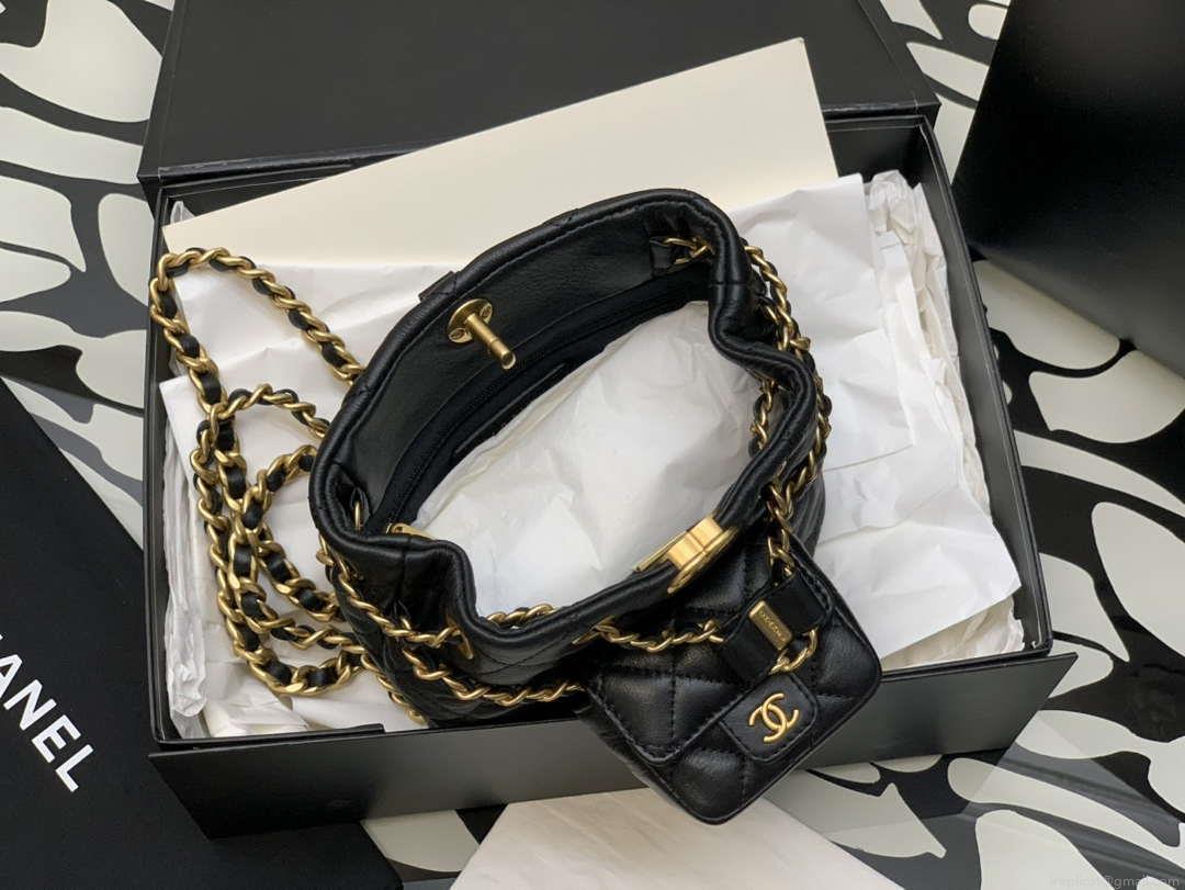 Chanel AS3947 Small Backpack Lambski & Gold-Tone Metal Black
