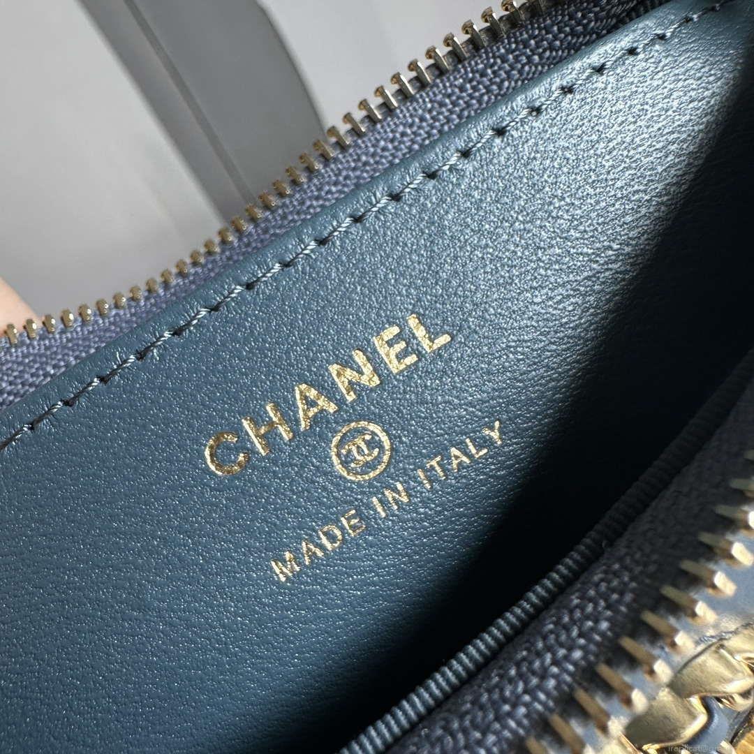 Chanel AP3647 23K Small Hobo Bag Lambskin Gold Metal Navy Blue