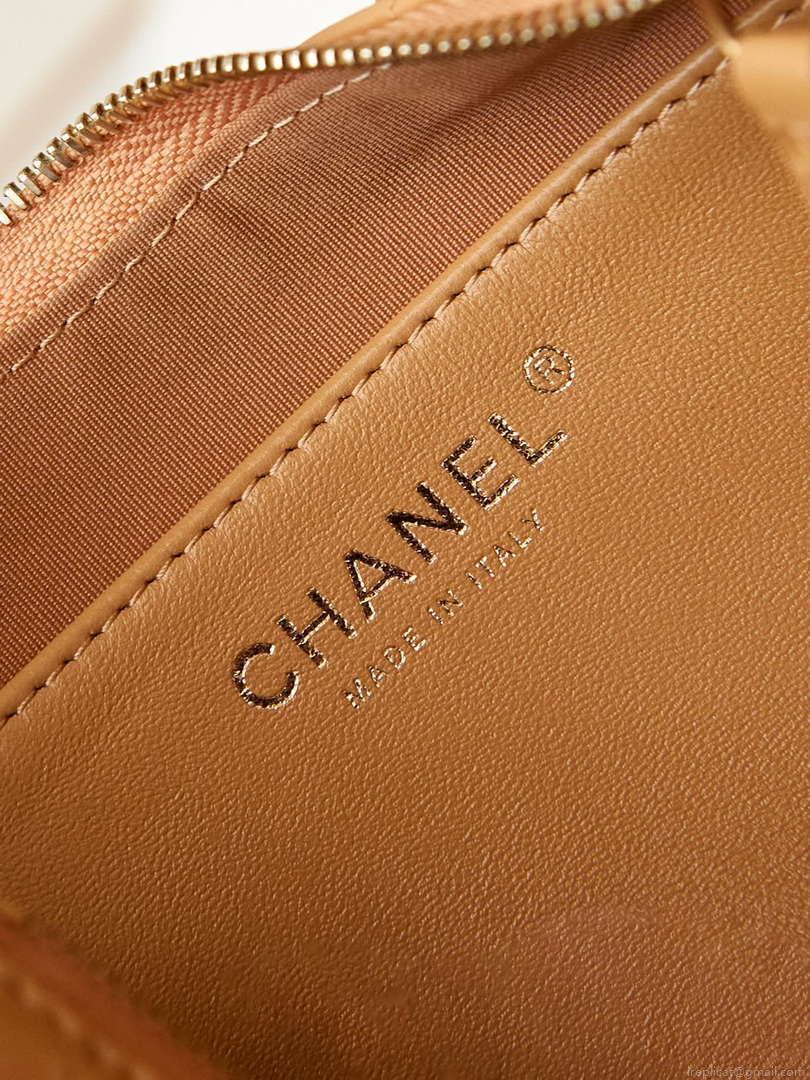 Chanel AS4422 23K Hobo Bag Lambskin Gold Metal Caramel
