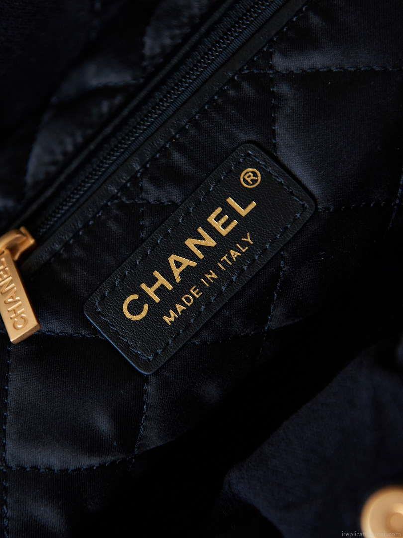 Chanel 22 AS3260 Small Handbag Velvet Black Gold