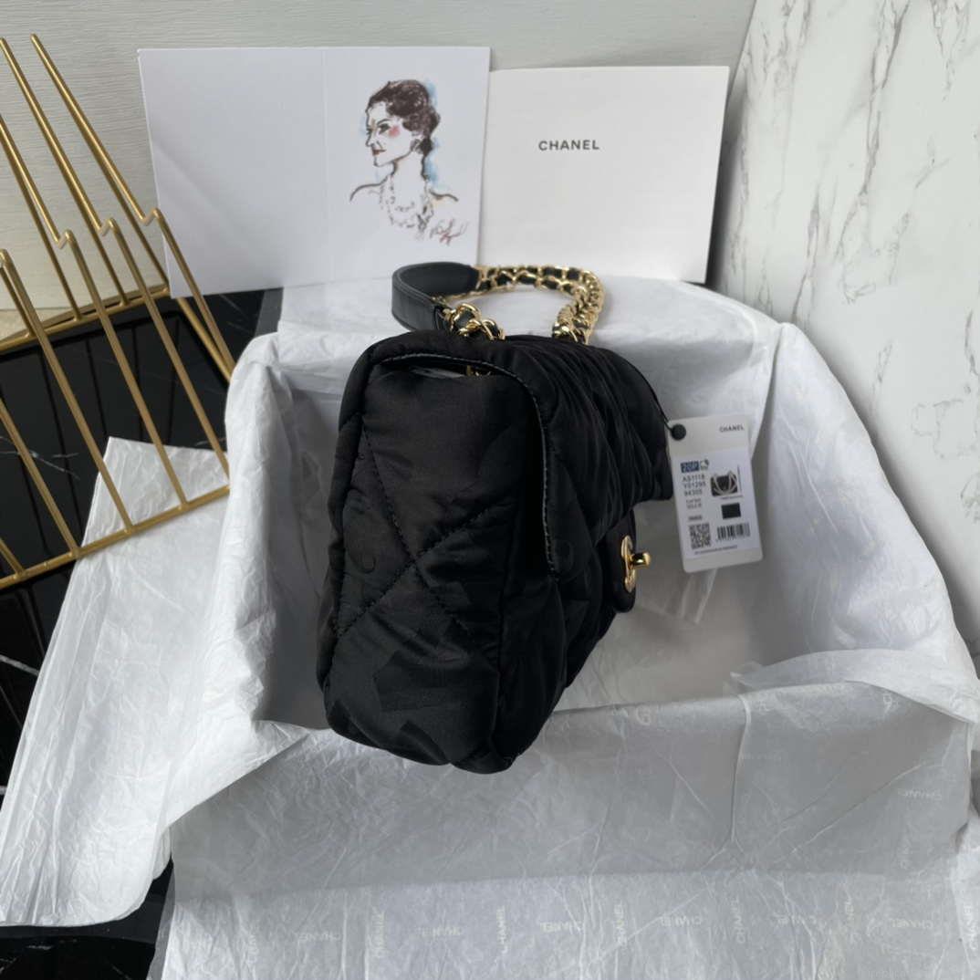 Chanel AS1118 Flap bag Satin fabric Black