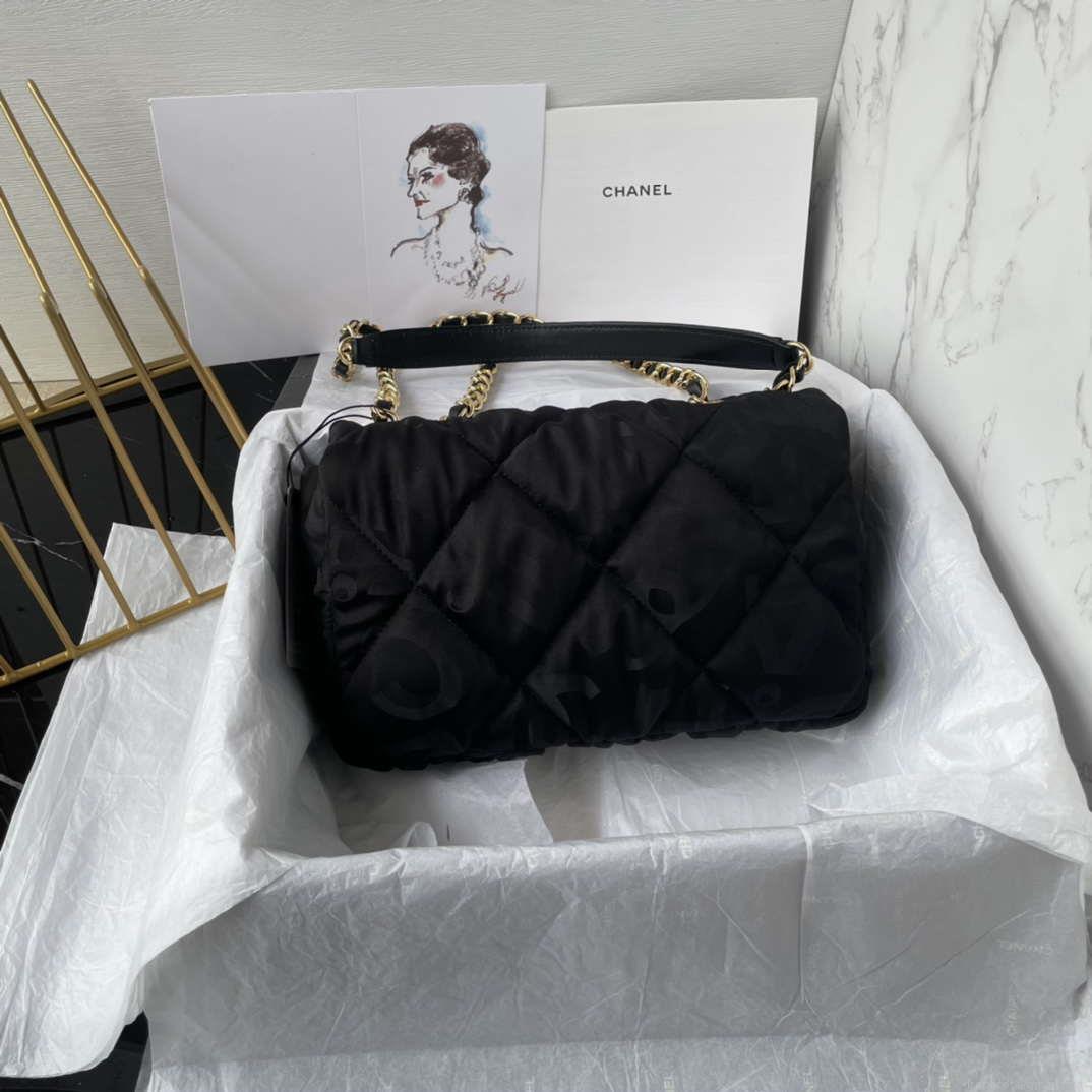 Chanel AS1118 Flap bag Satin fabric Black