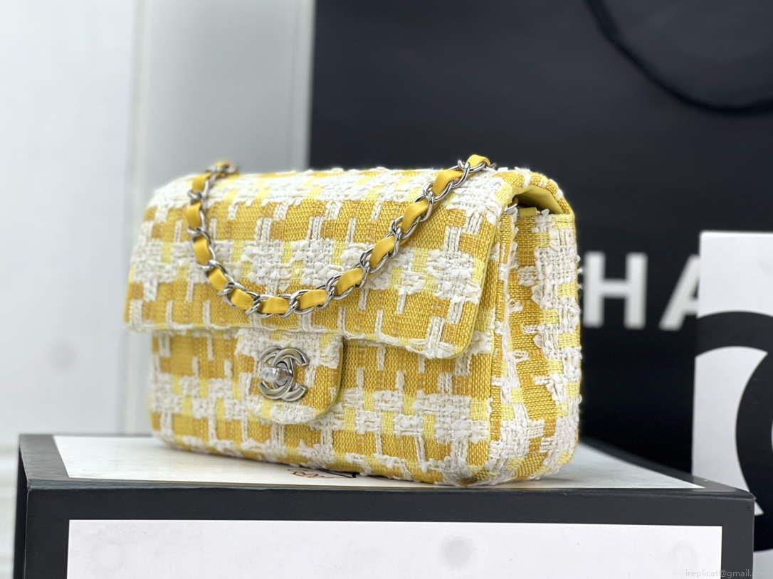 Chanel AS1116 Small Flap bag Woolen A69900 Yellow
