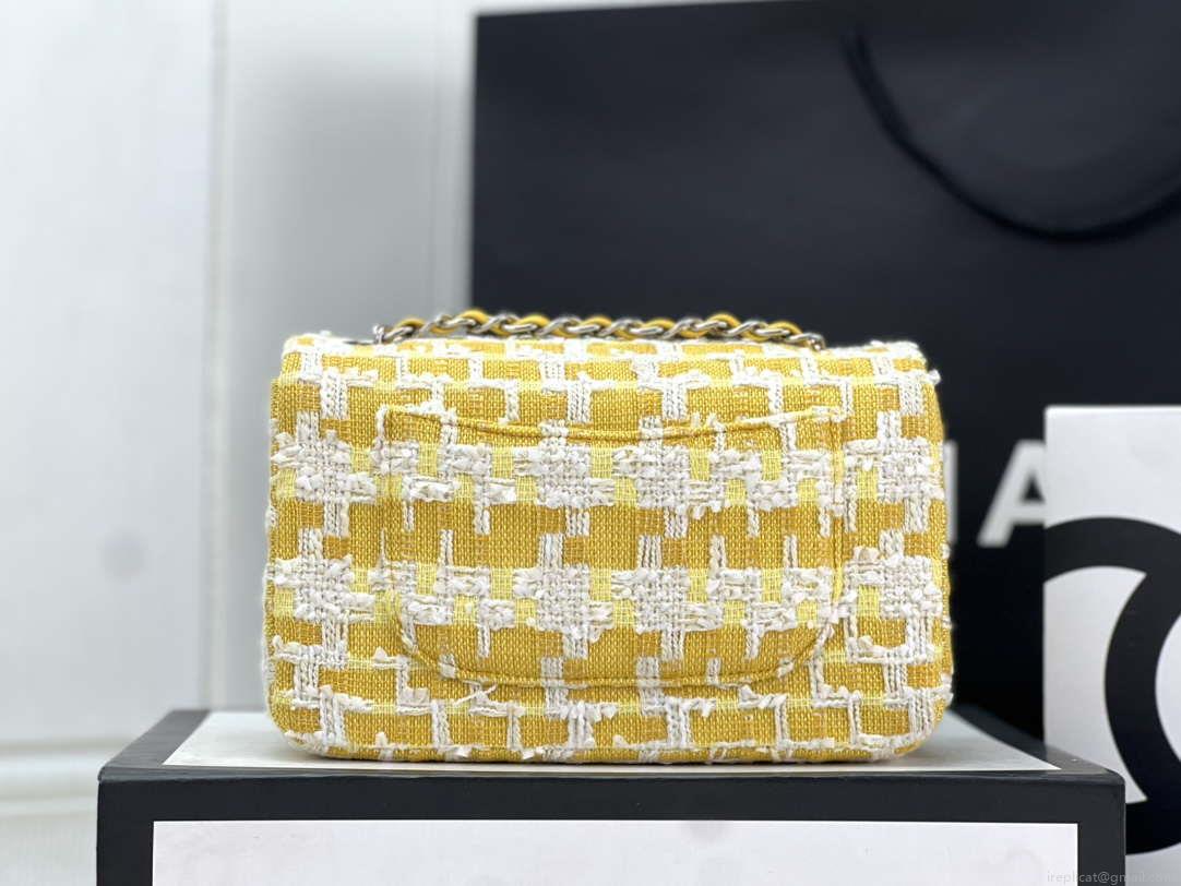 Chanel AS1116 Small Flap bag Woolen A69900 Yellow