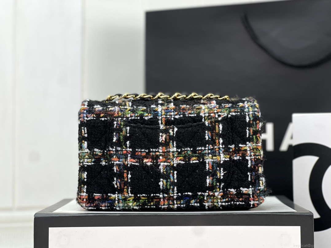 Chanel AS1116 Small Flap bag Woolen A69900 Black