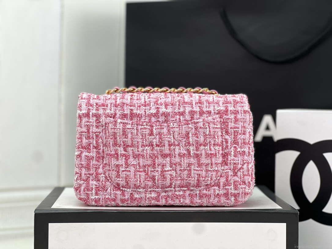 Chanel AS1116 Small Flap bag Woolen A69900 Pink