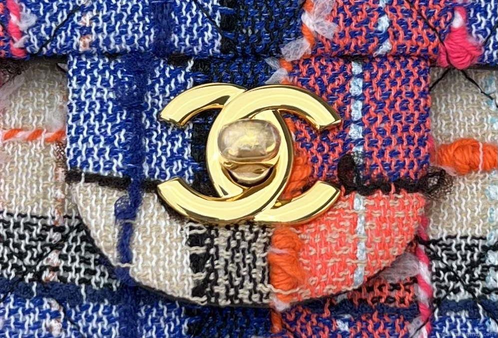 Chanel AS1116 Small Flap bag Woolen A69900 Pink & Blue