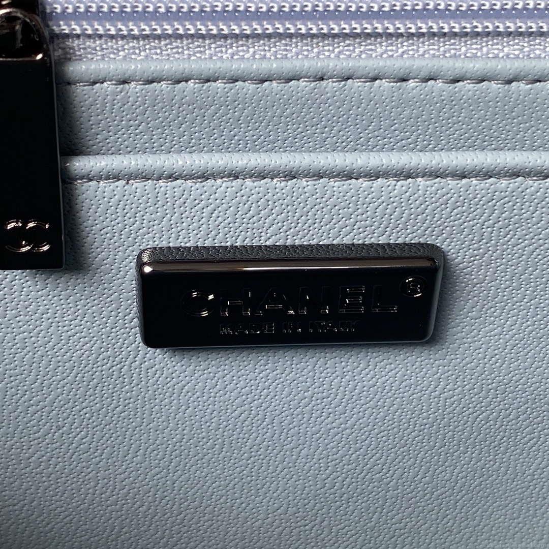 Chanel AS1116 Small Flap bag Velvet Crystal Pearl A69900 Blue