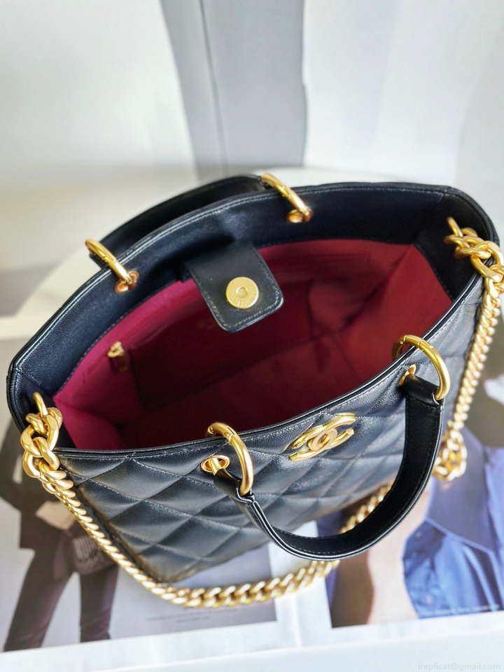 Chanel AS2120 small Shopping Bag Lambskin Black