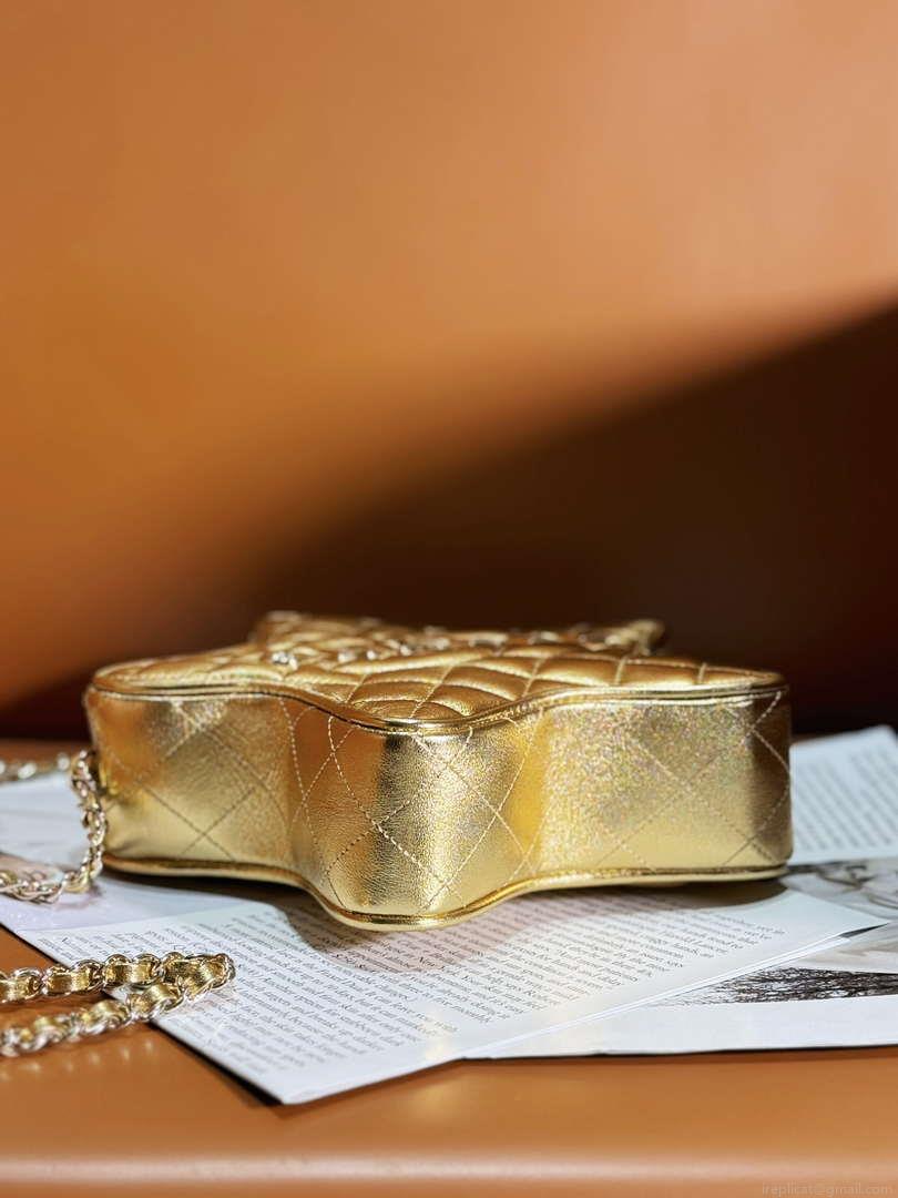 Chanel AS4579 Star Handbag metallic Lambskin gold metal Gold