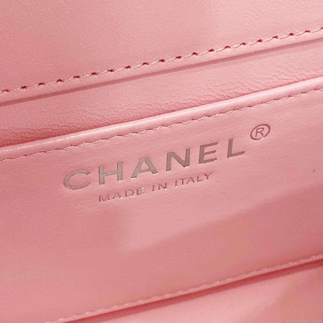 Chanel AS4388 Small Flap Bag Patent Calfskin & Gold Metal Pink