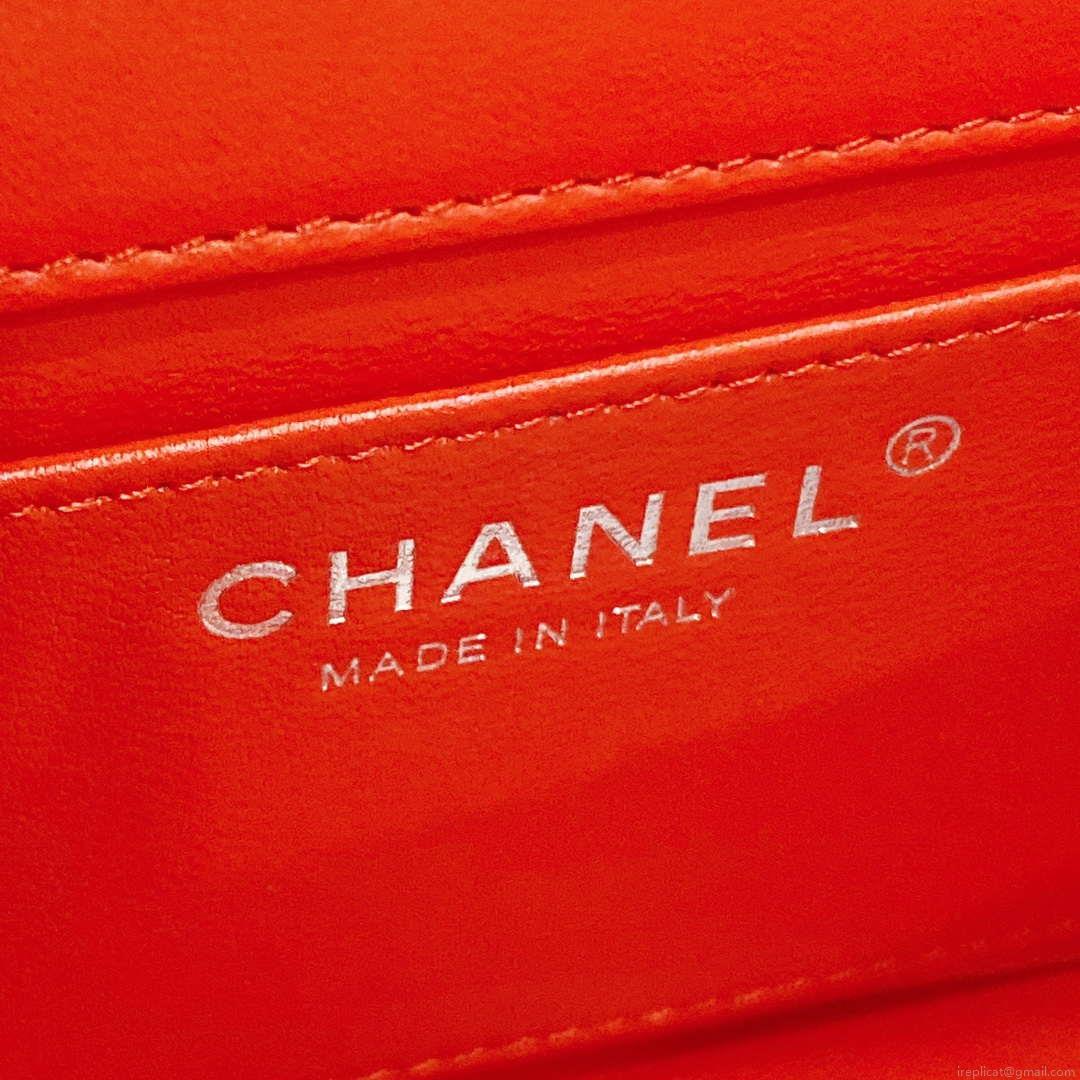 Chanel AS4388 Small Flap Bag Patent Calfskin & Gold Metal Red