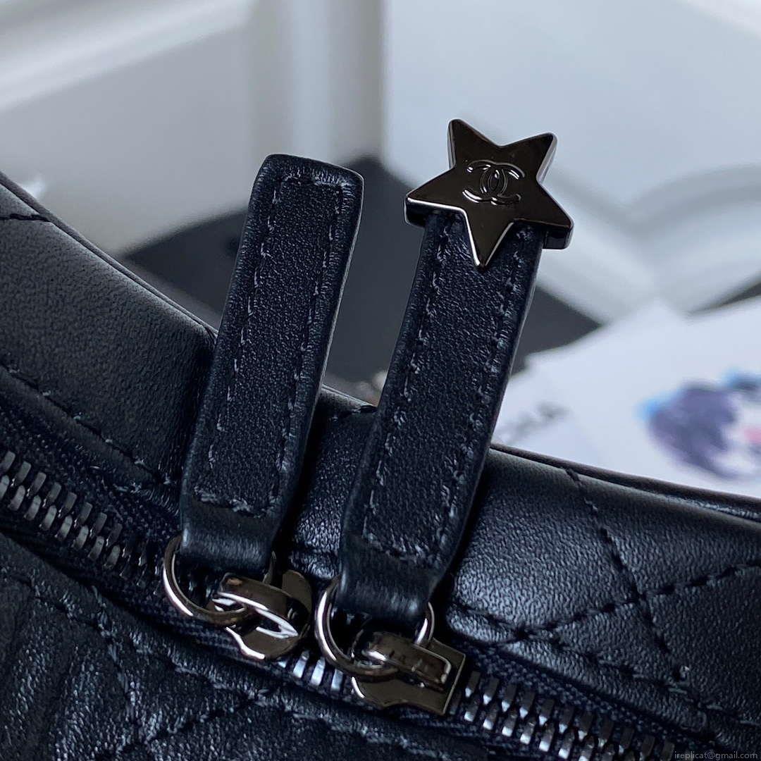 Chanel AS4579 Star Handbag metallic Lambskin Black metal Black