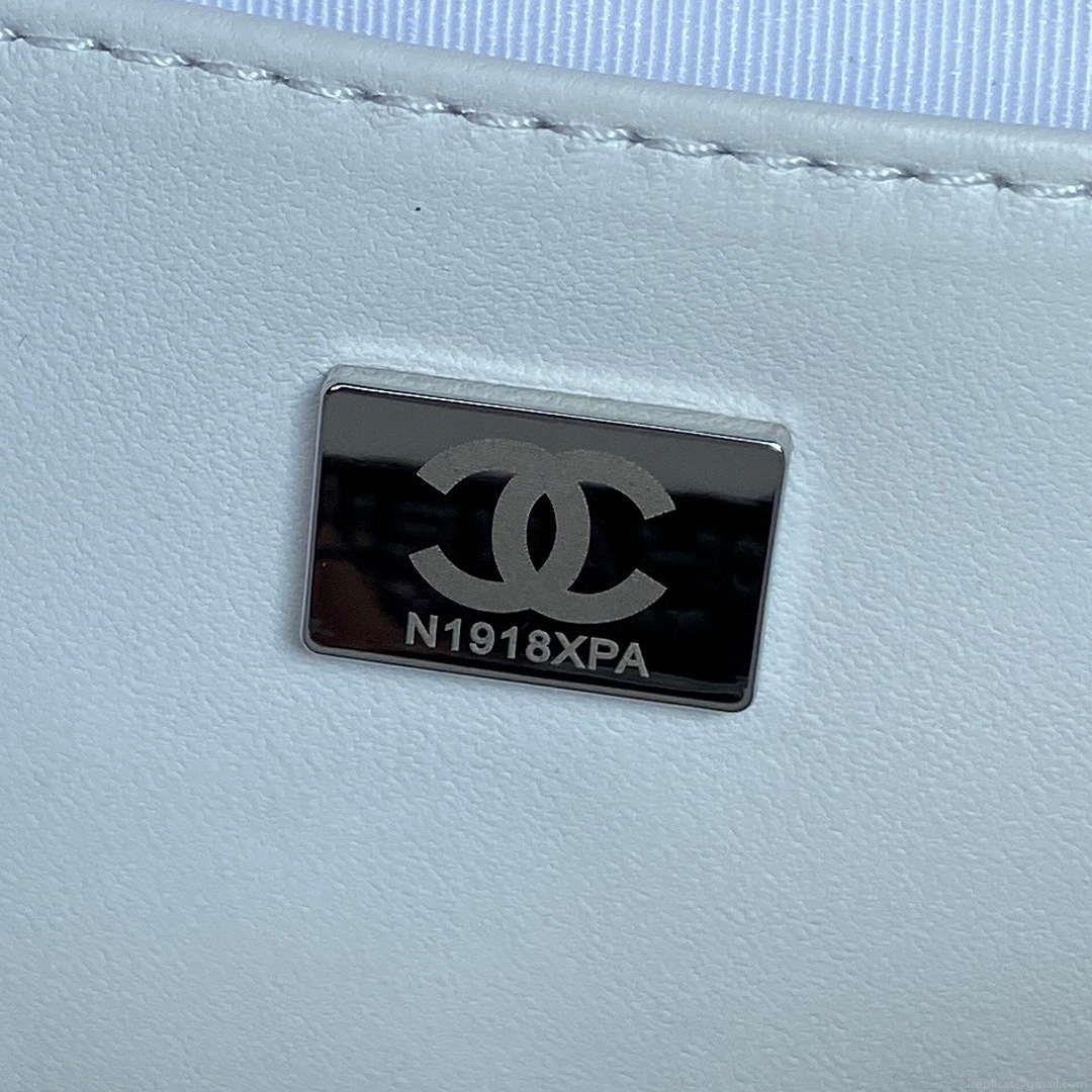 Chanel AS4579 Star Handbag metallic Lambskin Black metal White