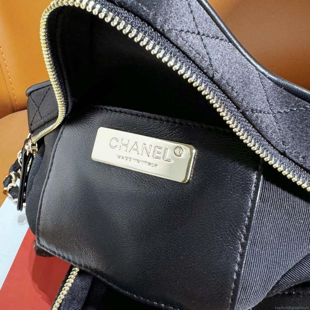 Chanel AS4579 Star Handbag Satin & gold-tone metal Black