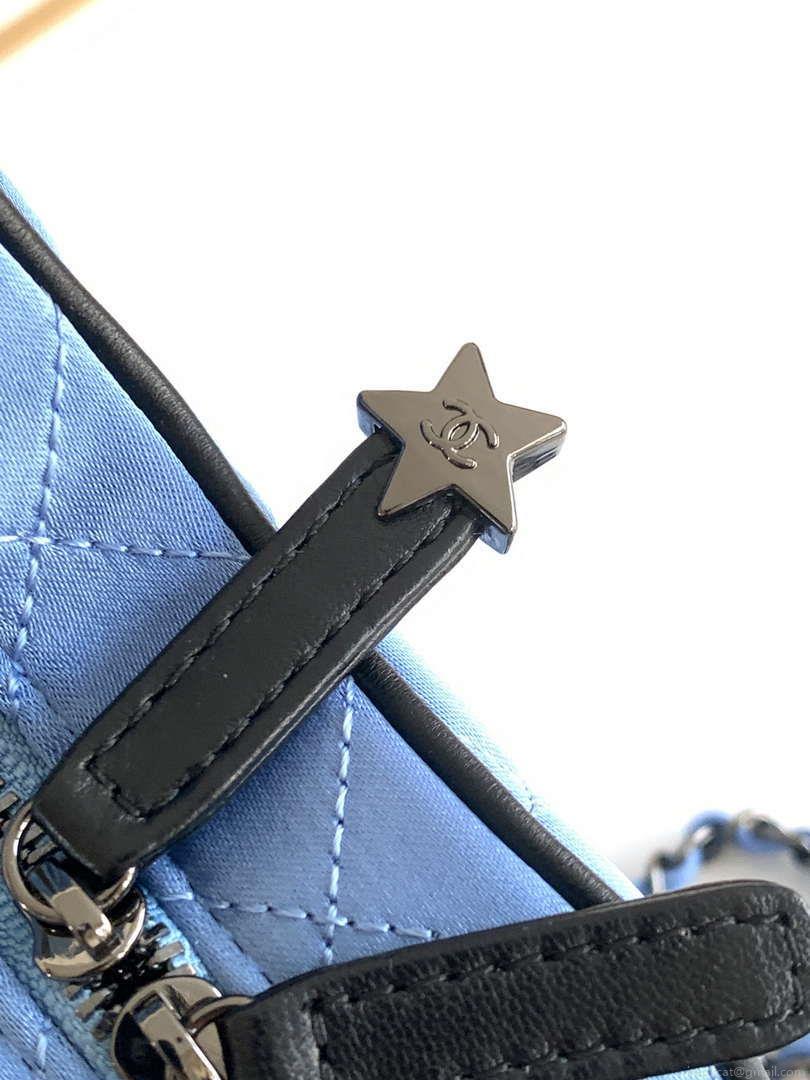 Chanel AS4579 Star Handbag Satin & Black-tone metal Blue