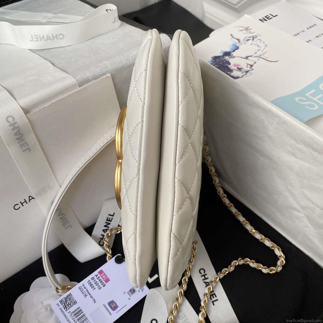 Chanel AS4609 Small Messenger bag Lambskin White